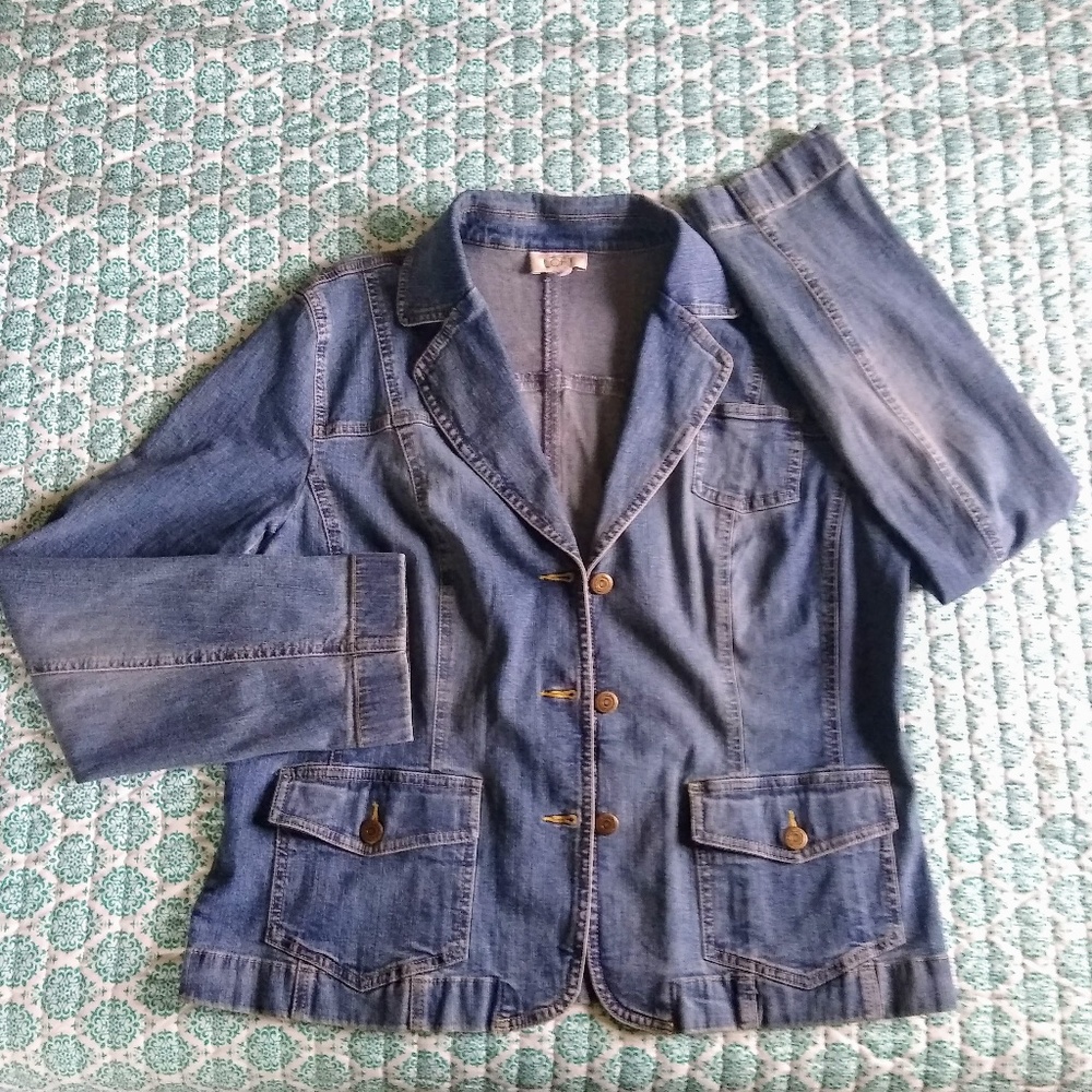 Loft Jean Jacket Blazer, size 16 or XL EUC